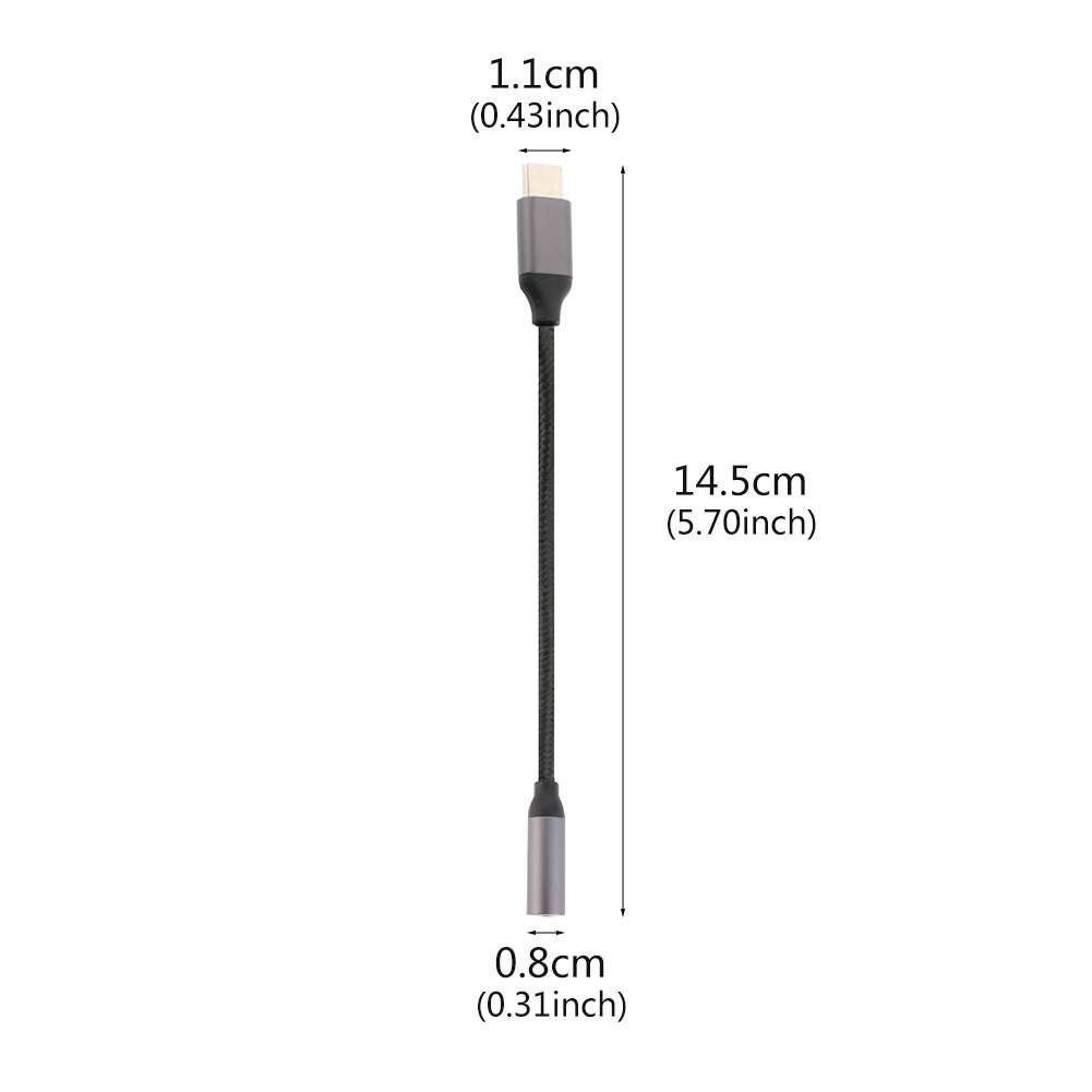 Nylon USB-C Type C to 3.5mm Aux Audio Jack Active DAC Headphone Adapter Cable,Headphone Audio Adapter