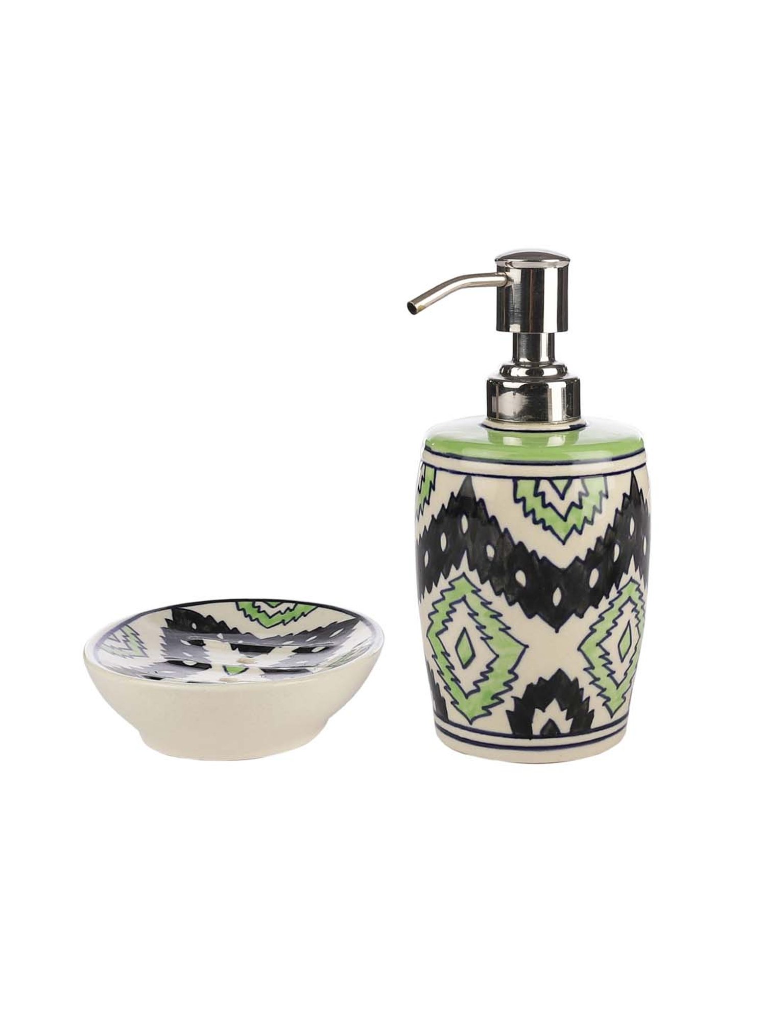 VarEesha Aztec Multicolor Ceramic Bath Accessories - Set of 2