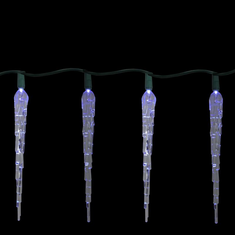 J. Hofert Co 10ct Color Changing LED Icicle Christmas Lights Blue/White - 6' Green Wire