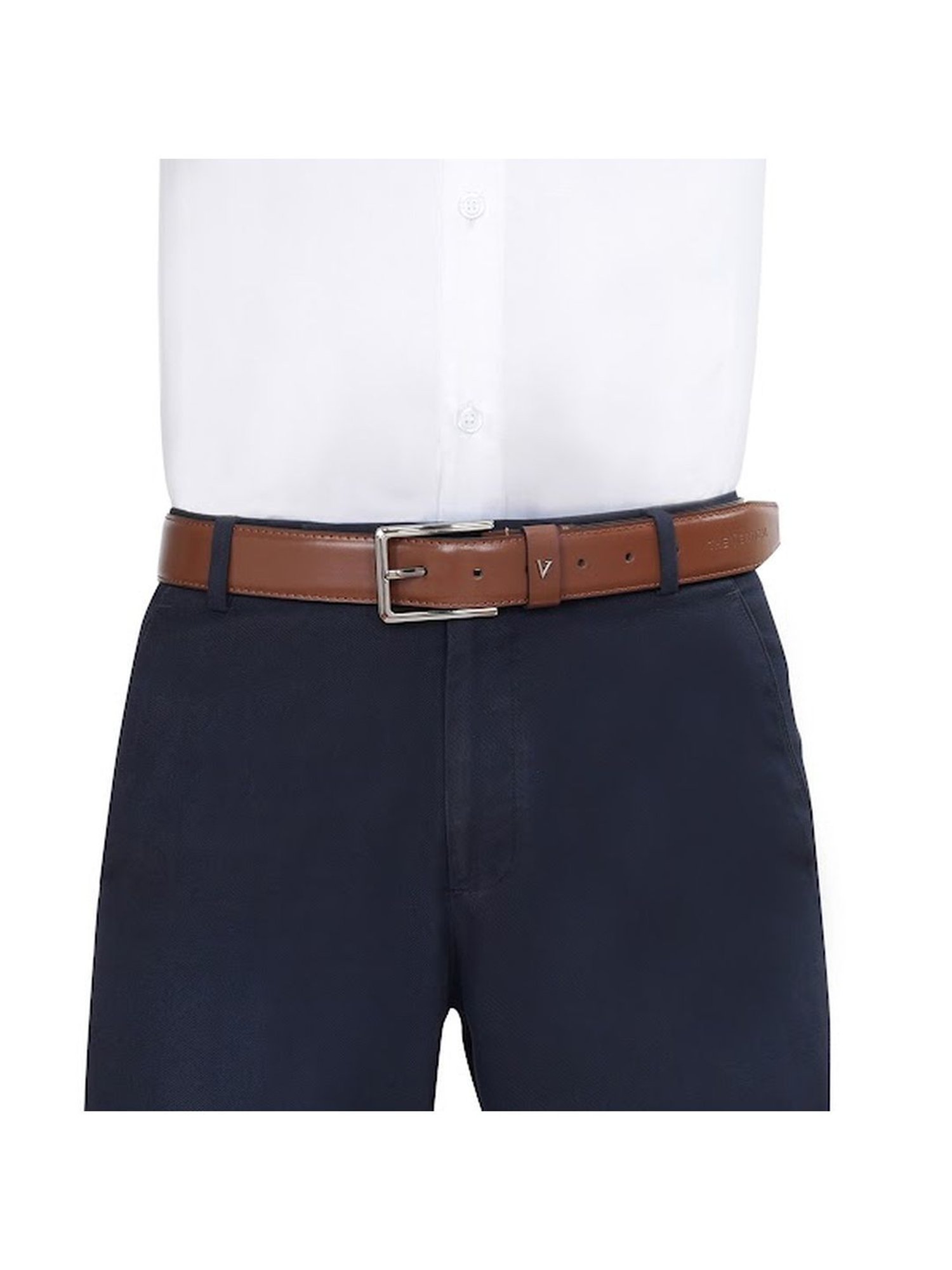 The Vertical Tan Leather Formal Belt for Men
