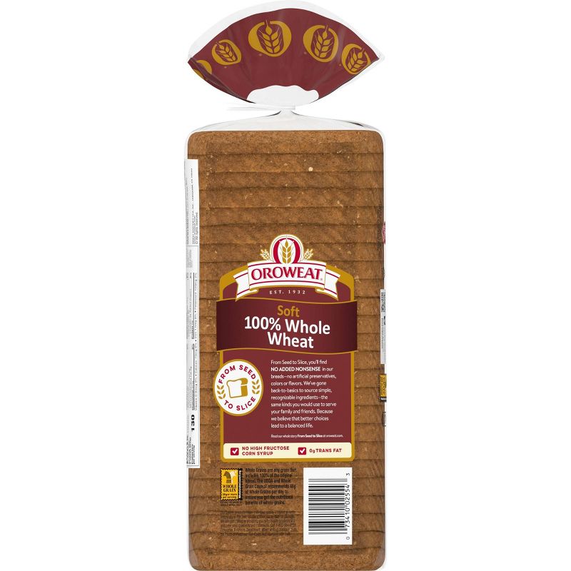 Oroweat 100% Whole Wheat Soft Bread - 20oz