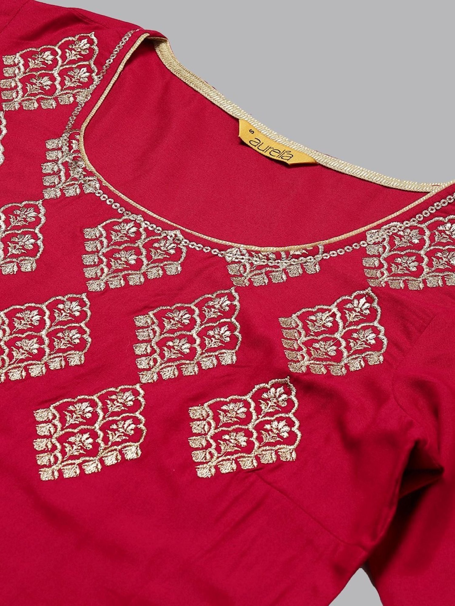 Aurelia Pink Embroidered Kurta Palazzo Set With Dupatta