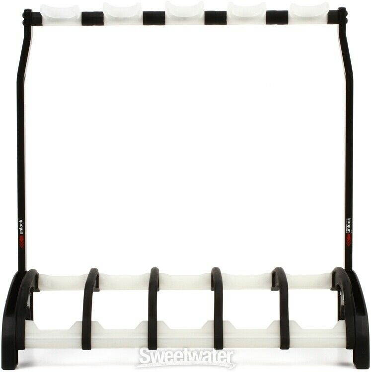 K&M 17525 Guardian 5 Electric Guitar Stand - Black with Translucent Supports