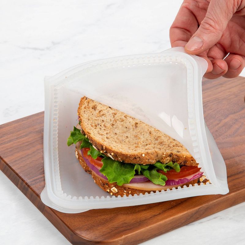 Prepworks ProKeeper Silicone 2 Sided Zipper Sandwich Bag - Clear - 24oz