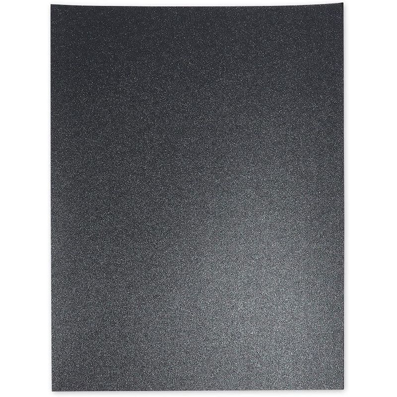 Paper Junkie 50 Sheet Black Metallic Cardstock Paper for Card Making, 8.5 x 11 In
