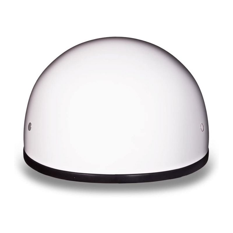 Daytona D1-CNS-XL Helmets Secure Slim Protective Motorcycle Half Helmet Skull Cap with Adjustable Chin Strap, Head Wrap, and Drawstring Bag, White