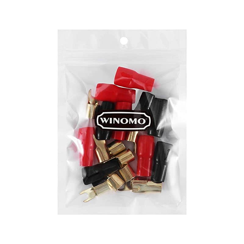 5 Pairs 4 Gauge Strip Spade Terminal Spade Fork Adapters for Speaker Wire Cable