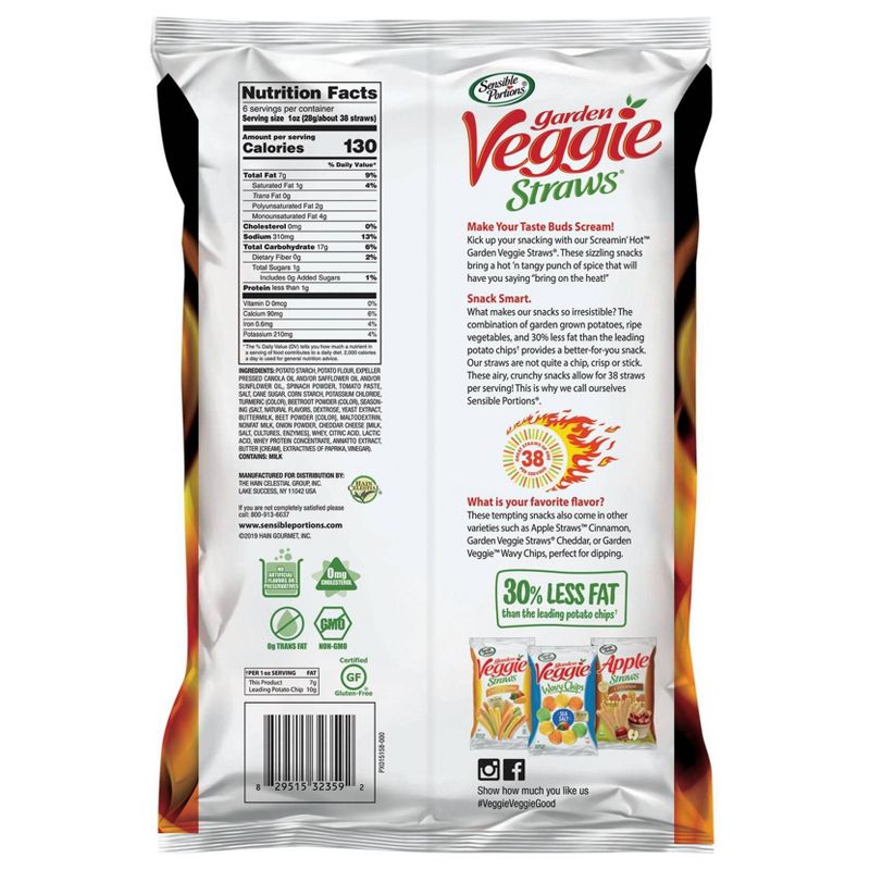 Sensible Portions Screamin Hot Veggie Straws - 6oz