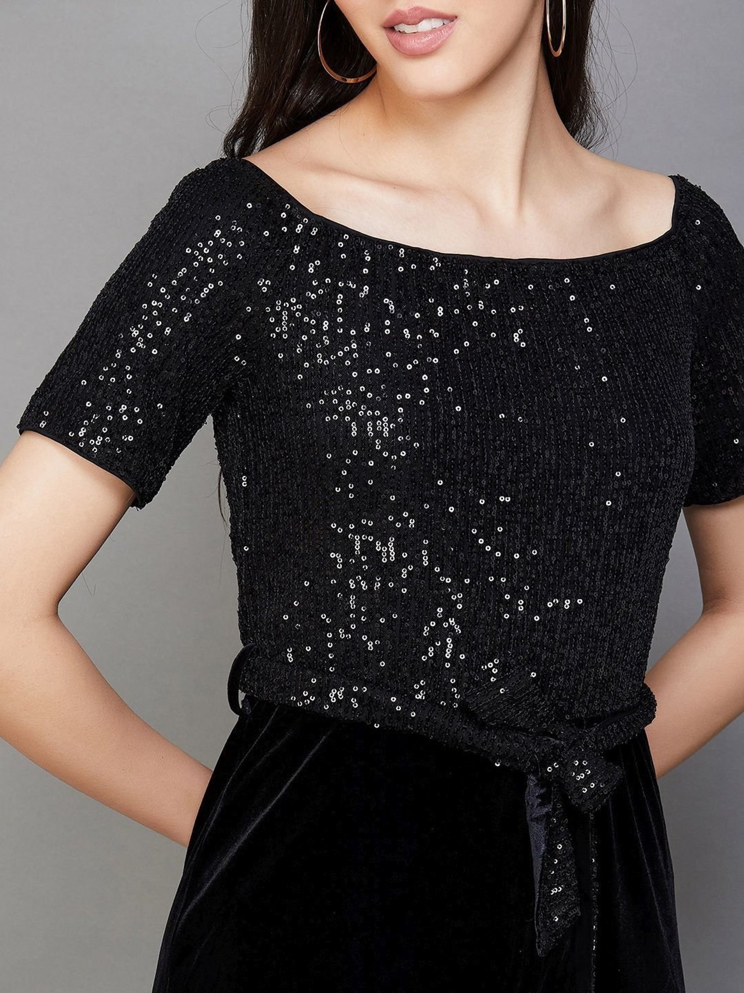 Code by Lifestyle Black Embellished Jumpsuit