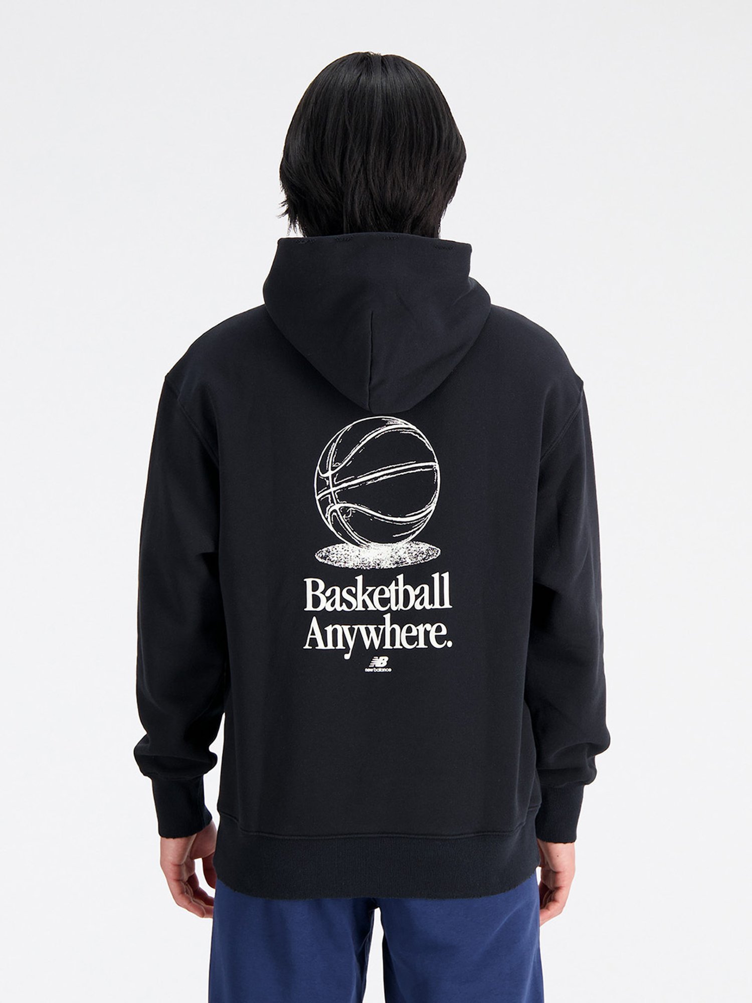 New Balance Black Comfort Fit Printed Hooded Sweatshirt