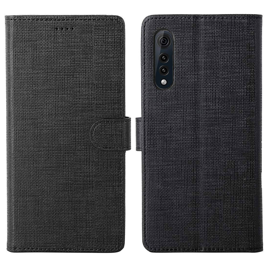 LG Velvet Wallet Case, LG Velvet Case with Kickstand, [TPU Inner Shell][ 3-Card Slots][Note Pockets] [Magnetic Suction] for LG Velvet (Black)