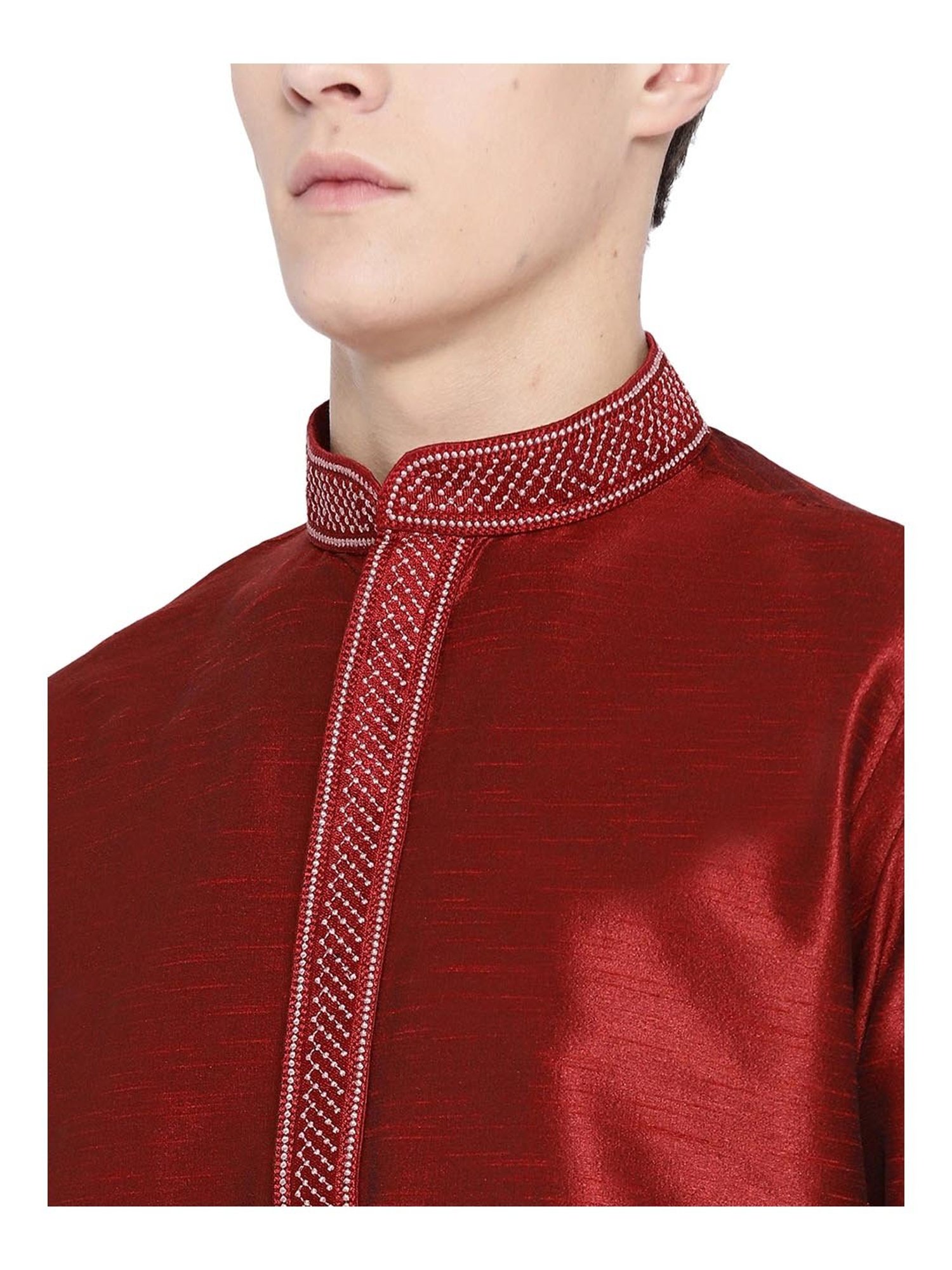 SG LEMAN Maroon Kurta Bottom Set