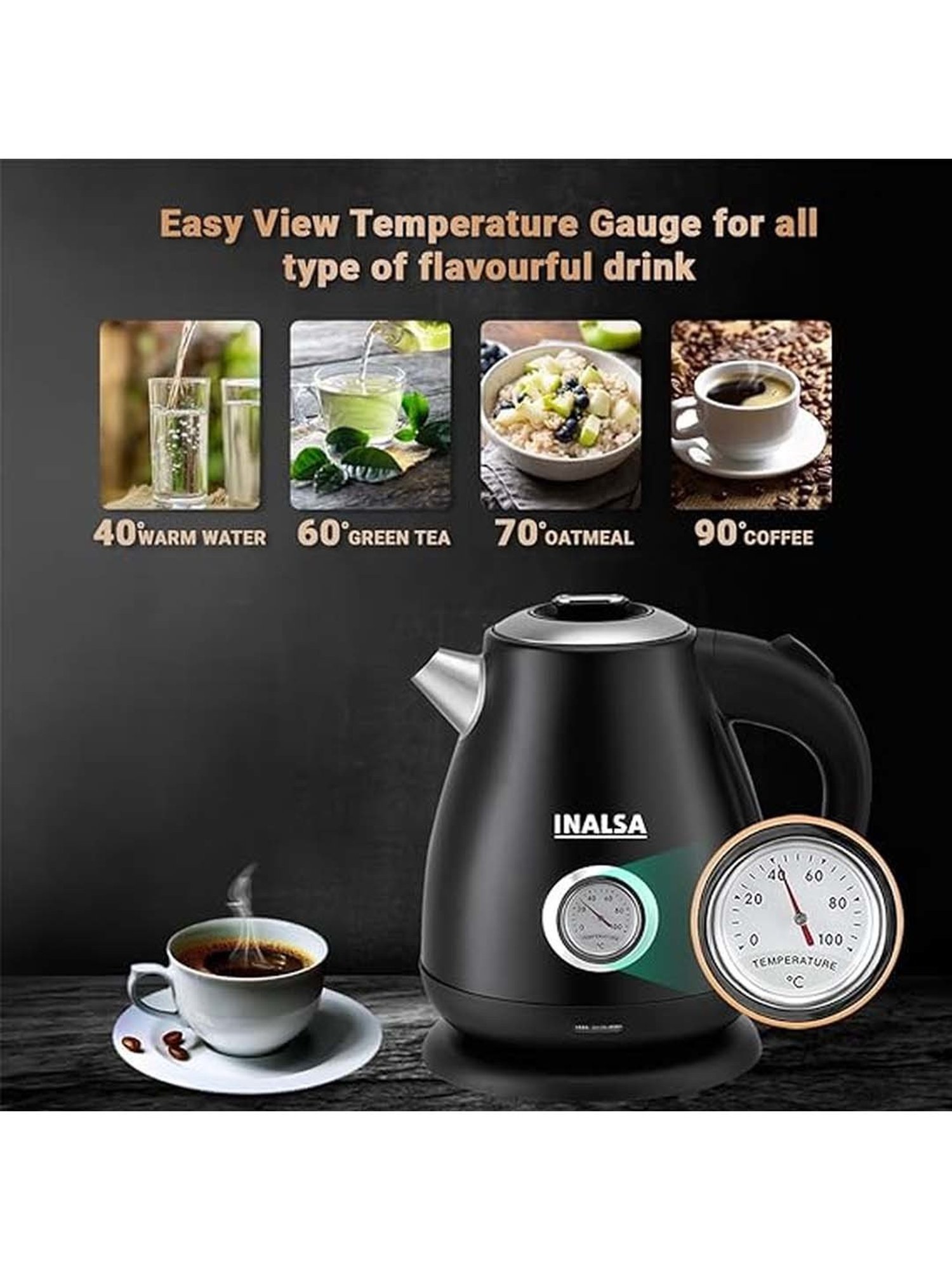 Inalsa 1400W 1.7L Electric Kettle