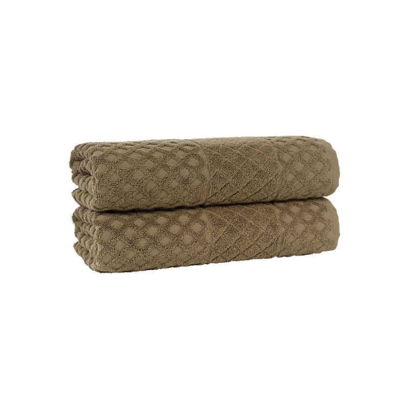 2pc Glossy Turkish Cotton Bath Towel Set Green - Enchante Home