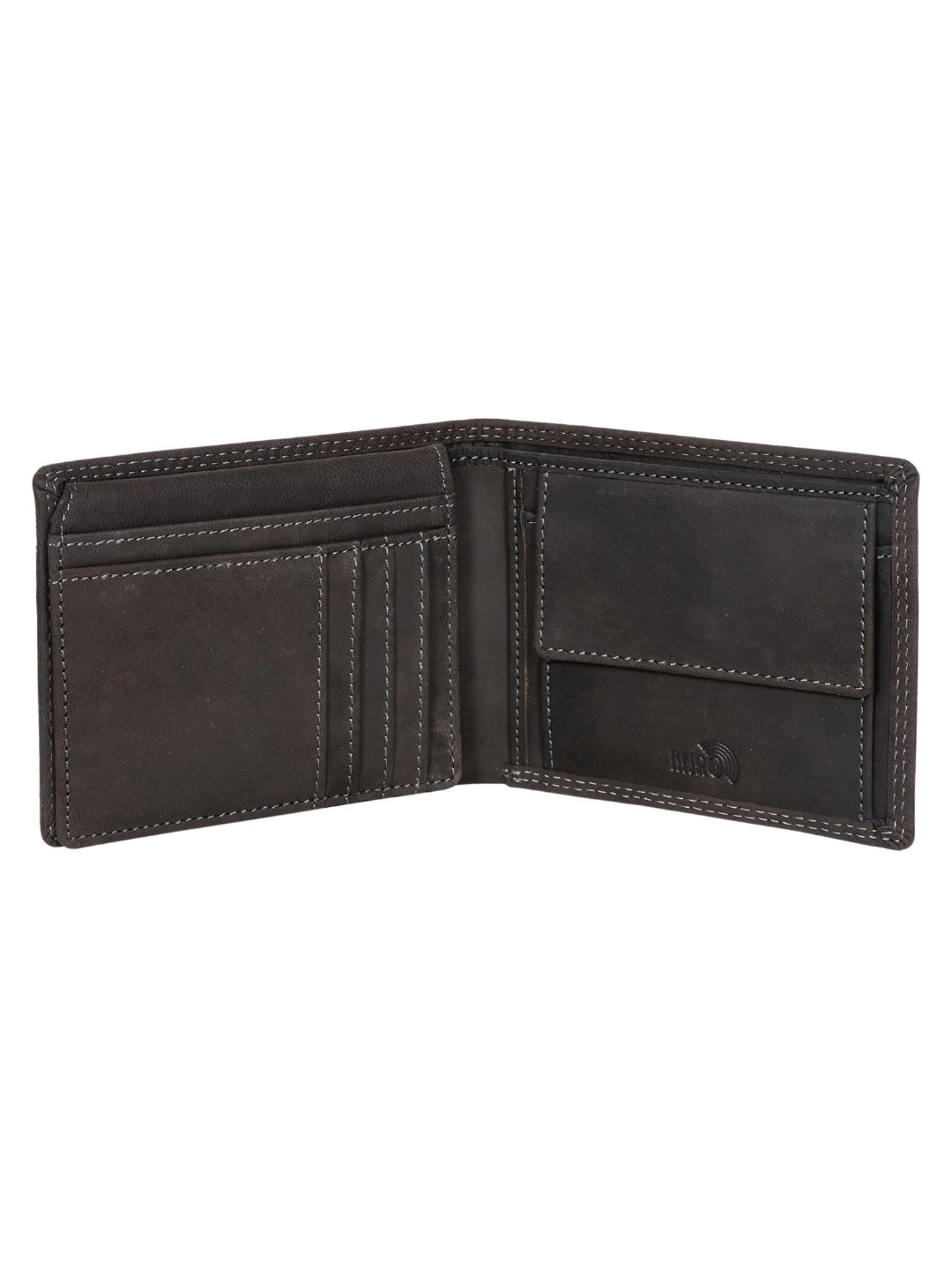 SASSORA ARLO Black Leather Textured Bi-Fold Wallet