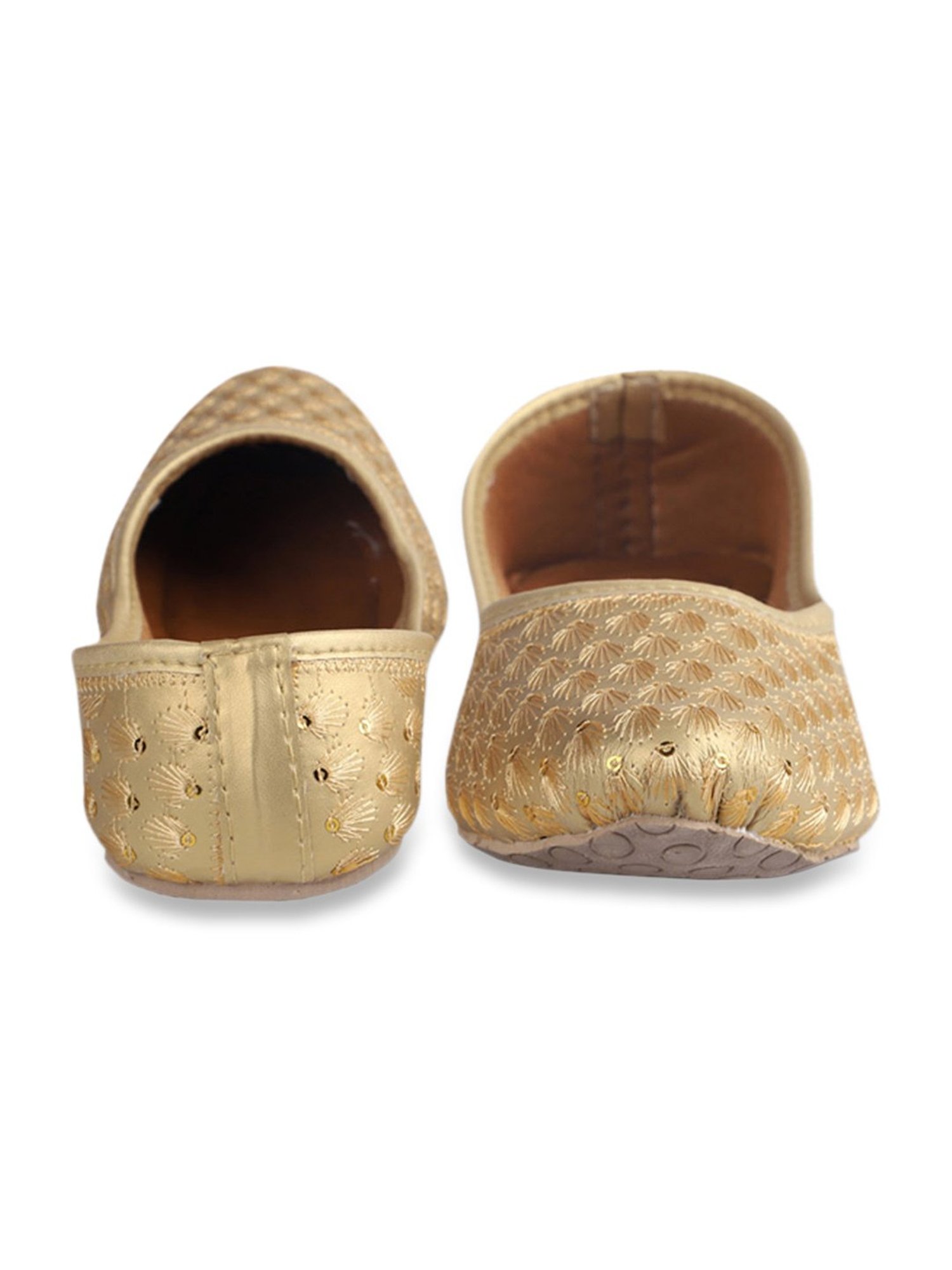 Tiny Bugs Kids Golden Sequin Detailing Ethnic Juttis