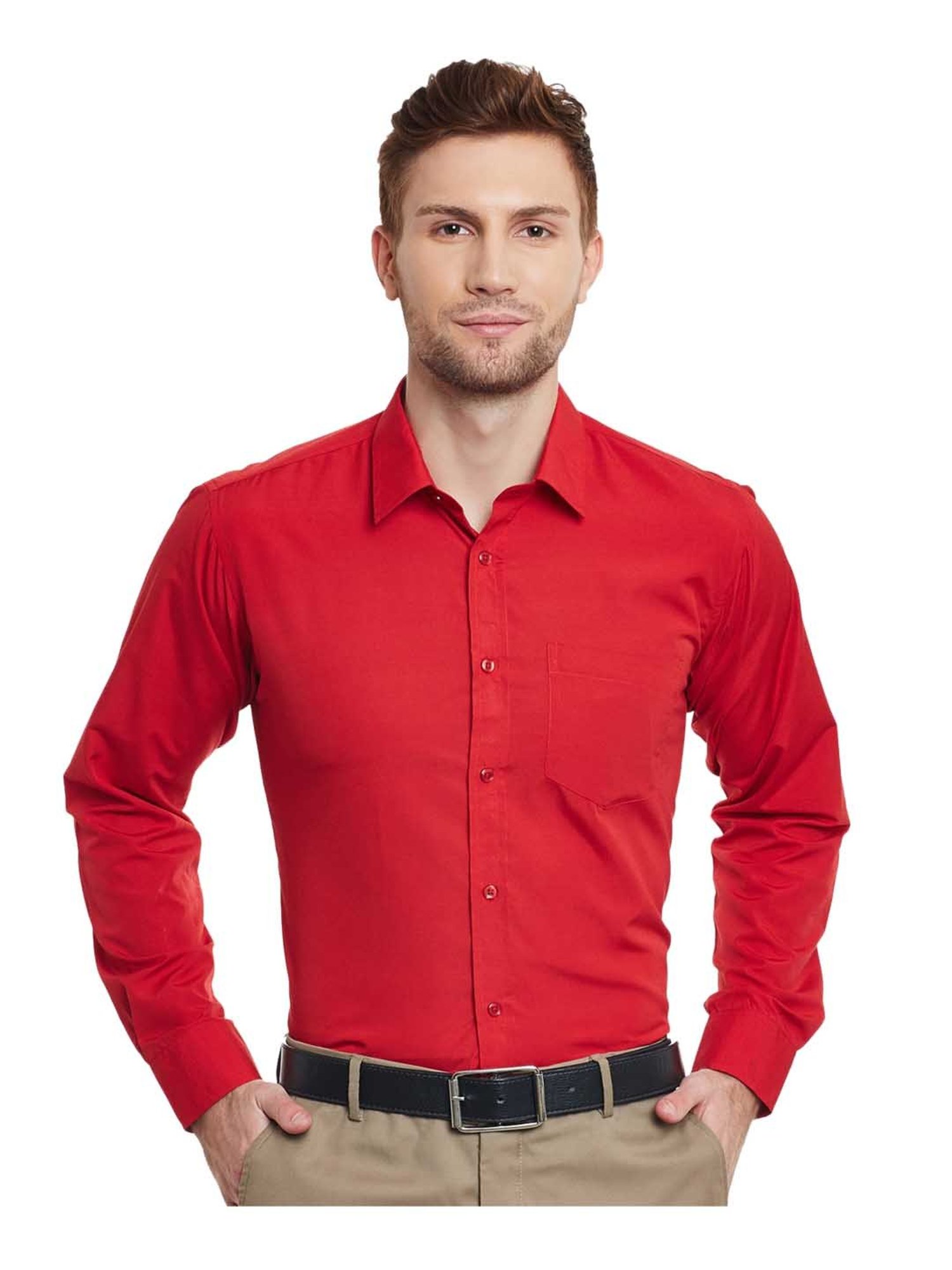 English Navy Red Full Sleeves Shirt