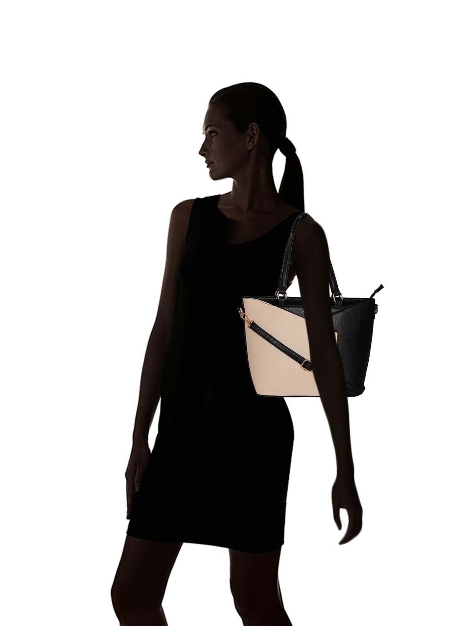 Giordano Interim Aw19 Pink & Black Textured Small Shoulder Handbag