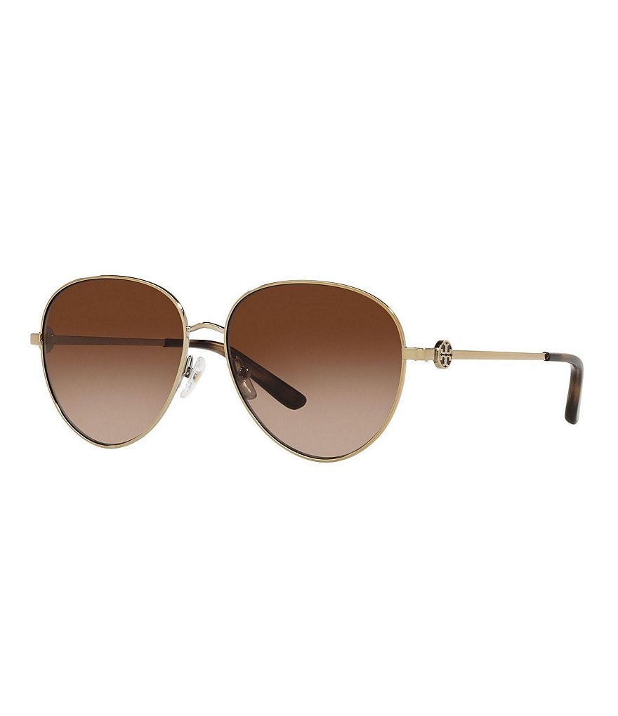 Tory Burch Women's Ty6082 Aviator 56mm Sunglasses
