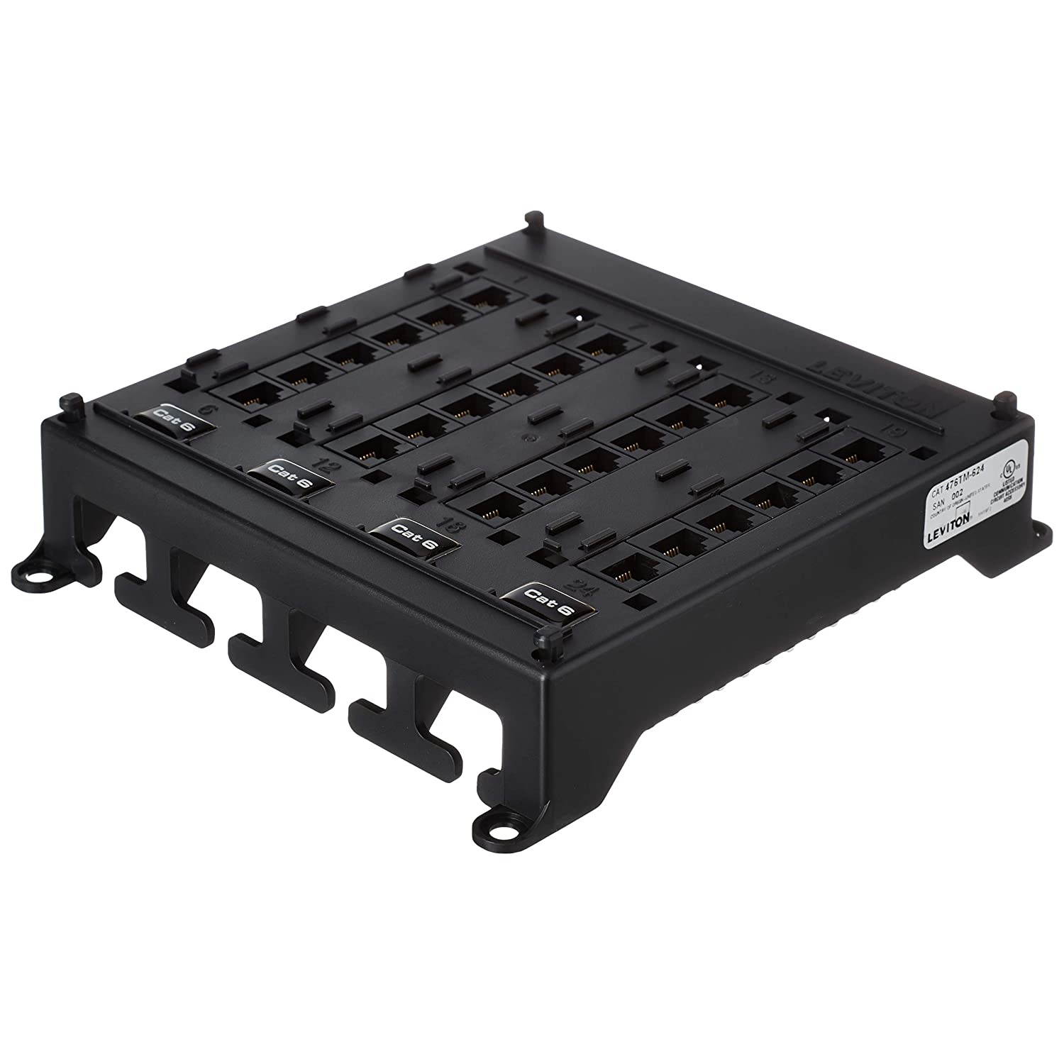 Leviton 476TM-624 Twist and Mount Patch Panel, 24 CAT 6 Ports