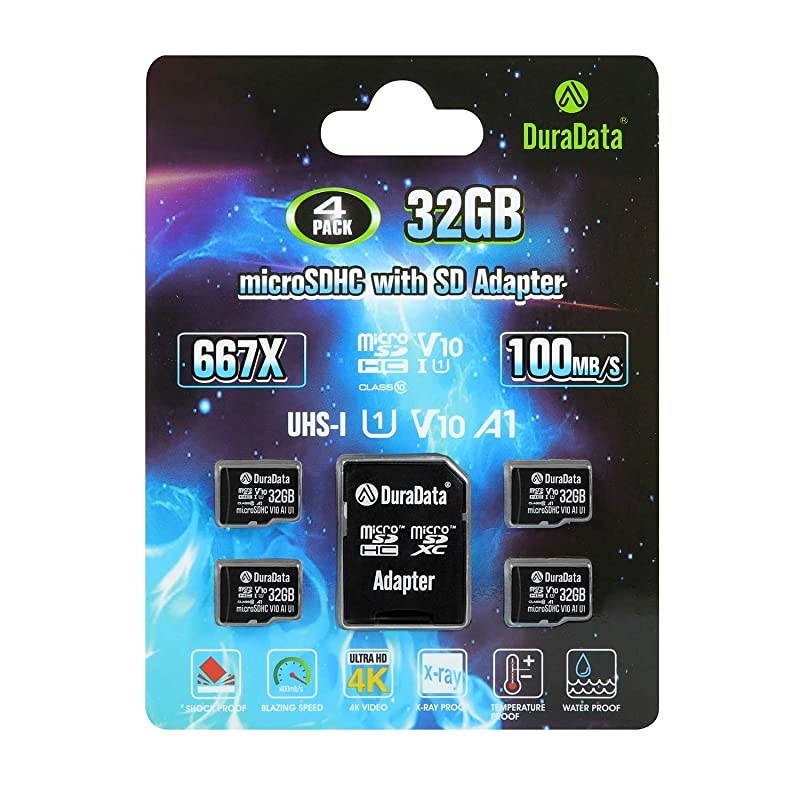 TF Card 32GB Micro SD Card 4 Pack Plus Adapter High Speed 32 GB Class 10 MicroSDHC Micro SDHC Mini SD Memory Card for Nintendo Android Phone Samsung LG Moto GoPro Hero Drone Roku Cameras