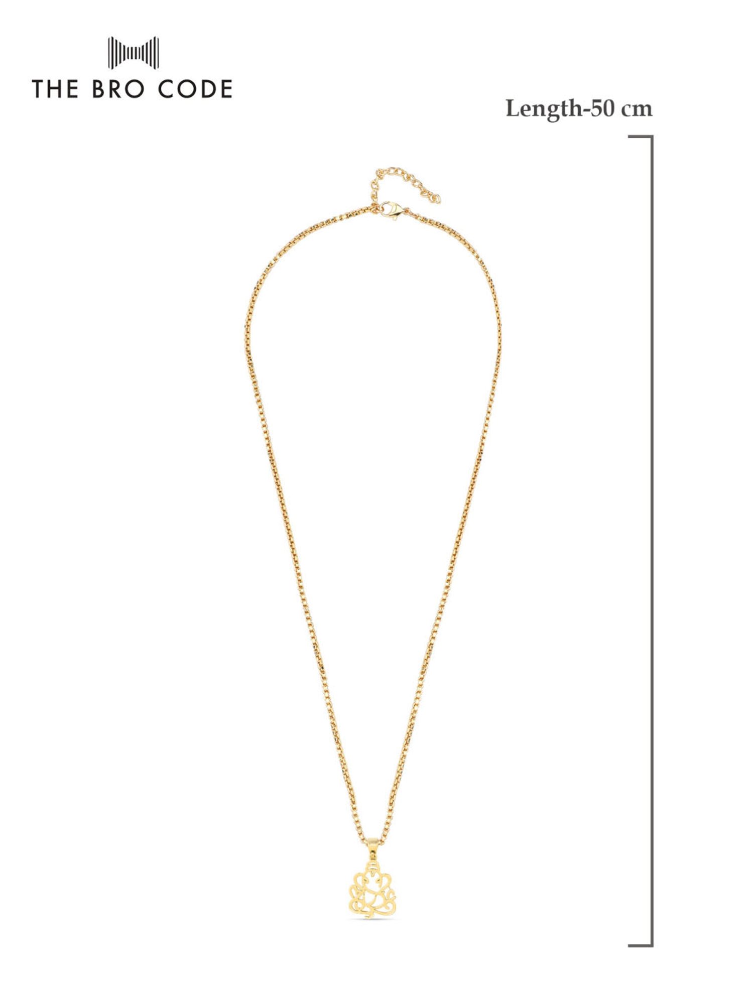The Bro Code Gold-Plated Ganesh Pendant Necklace for Men