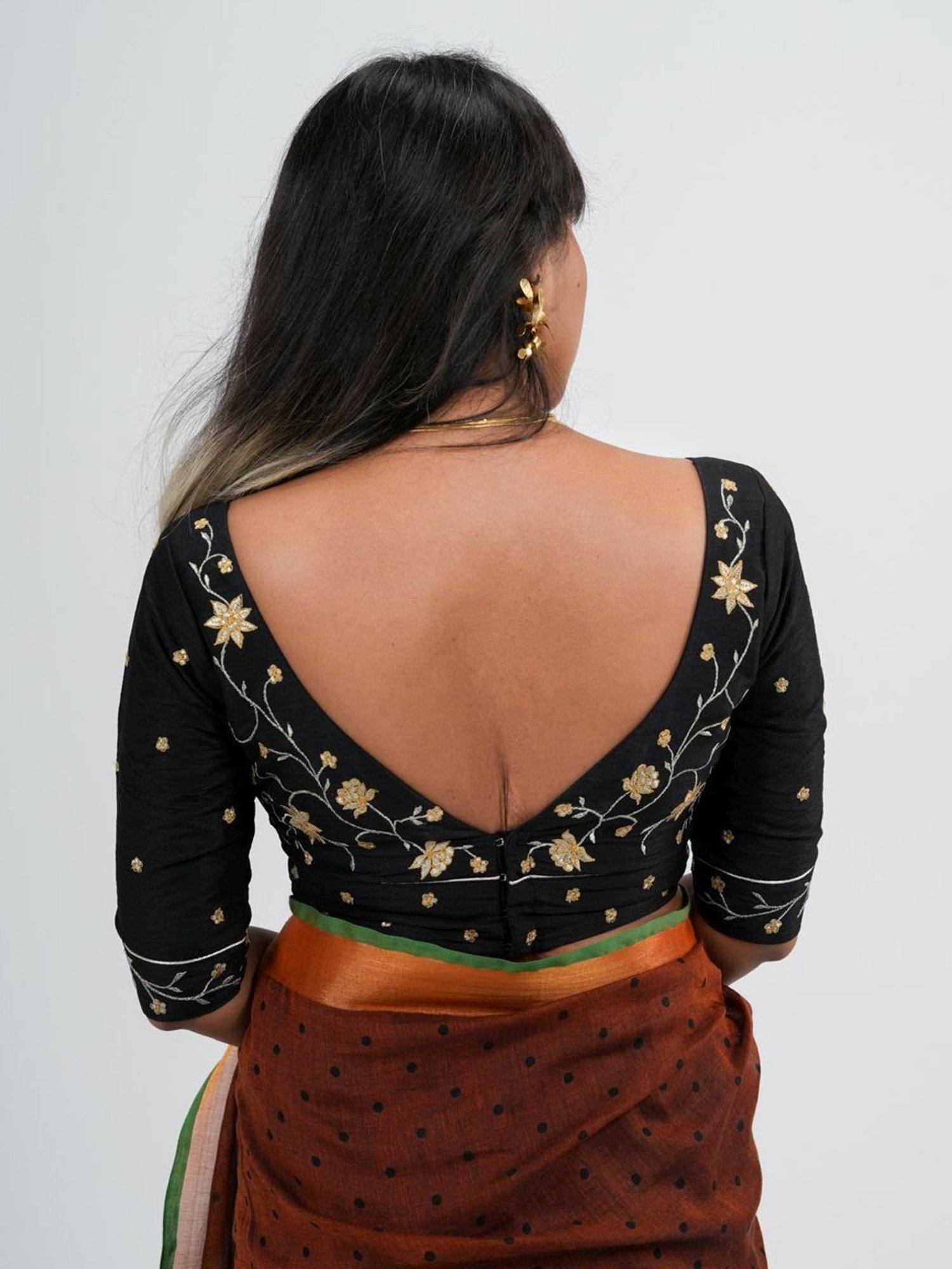 Suta Black Embroidered Blouse