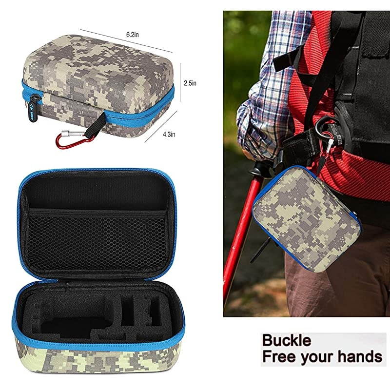 Accessories kit for GoPro Hero 7 White/Silver, Including Waterproof Housing Case/Portable Small Carrying case/Screen Protector/Carabiner/Camouflage Strap/Anti-Fog Insert