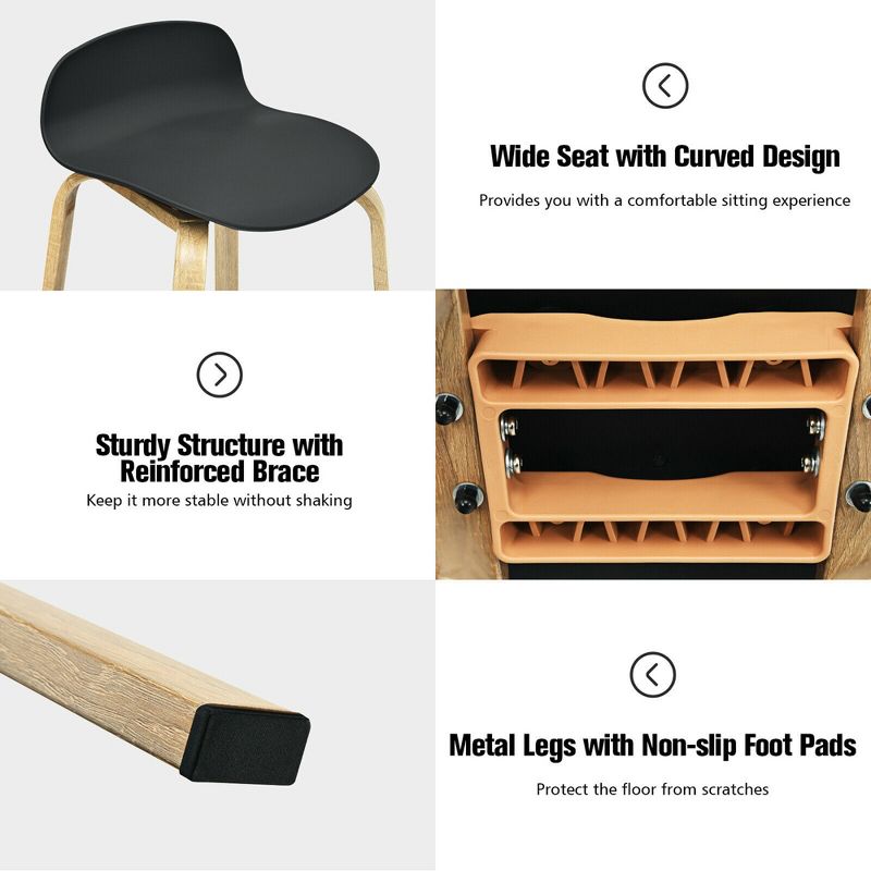 Ladder Barstool Seat Black - Riverstone Furniture Collection