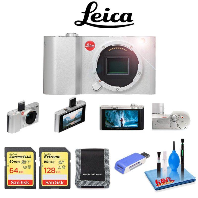 Leica T Digital Camera (Silver, 18181) with Sandisk 64GB + 128GB Memory Card, Memory Card Wallet, Multi Purpose 9 in 1 U