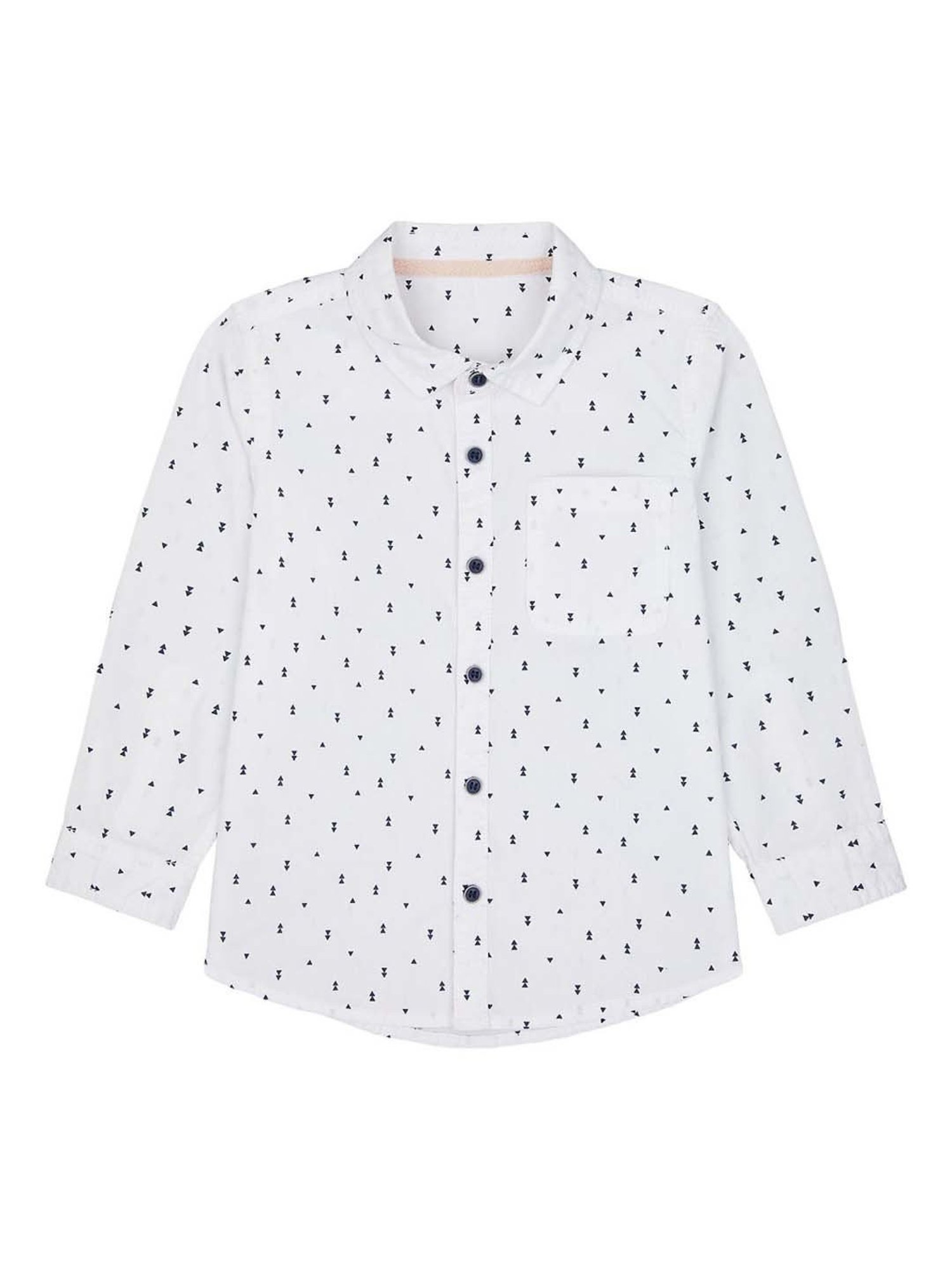 Mothercare Kids White Cotton Printed Full Sleeves Shirt