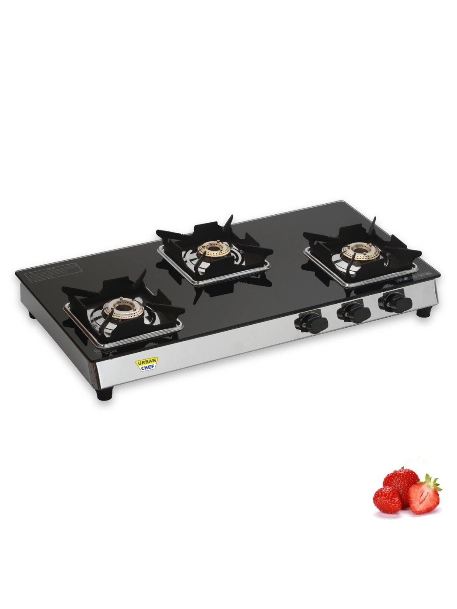 Urban Chef Gas Stove with 3 Burners ( Black )