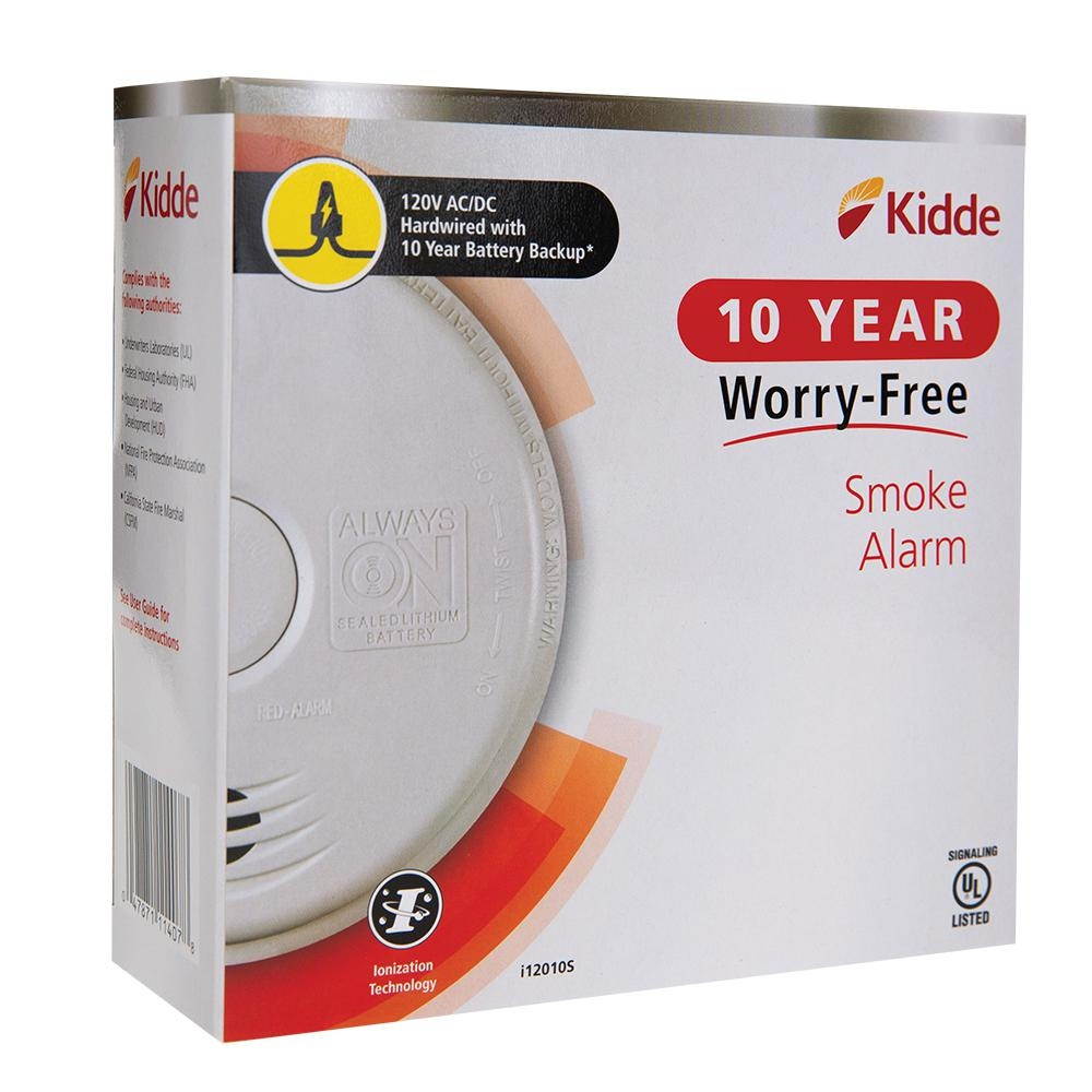 Kidde Home Safety 21010407-A 85 dB 120 Volt 9 Volt Battery Sealed Lithium-Ion AC/DC Wire-In Smoke Alarm