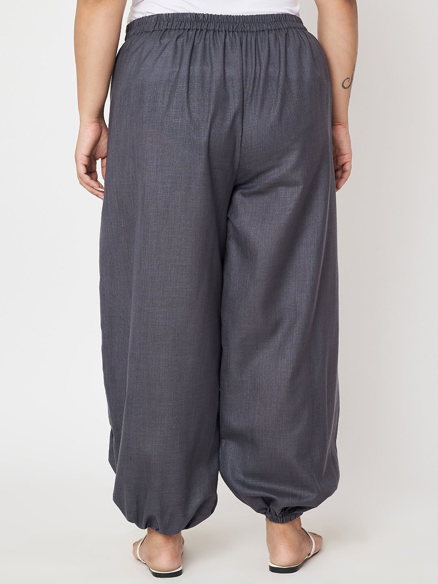 9rasa Grey Printed Plus Size Pants