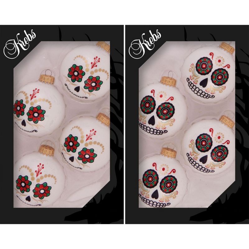 Northlight 3.5" Skeleton Skull Heads with Open Mouths Halloween Decorations 6ct - White/Gray