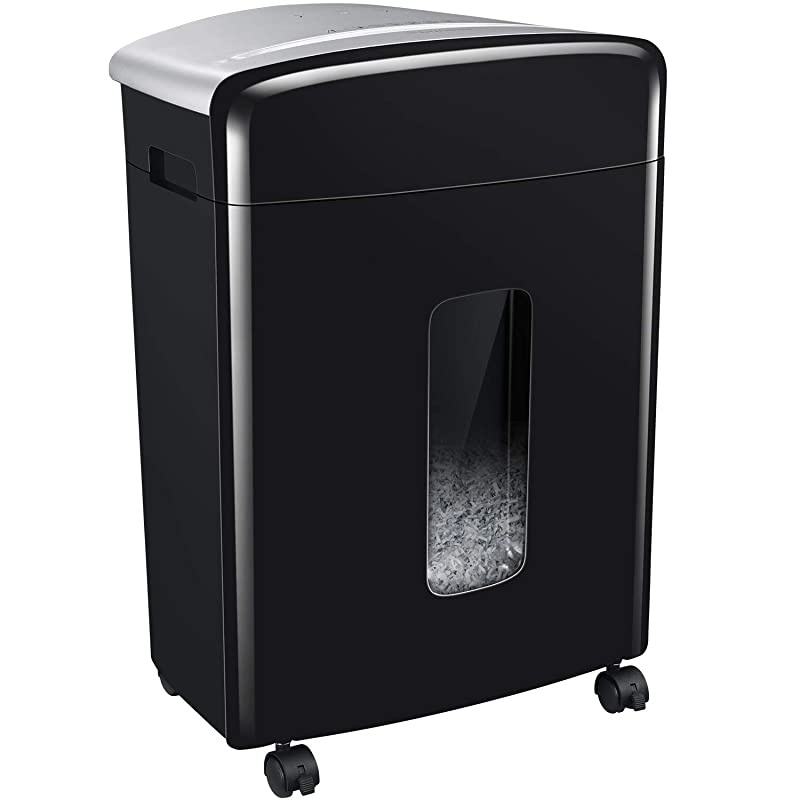 16-Sheet Micro-Cut Paper and Credit Card Shredder, 20 Minutes Running Time, 60 dB Low Operation Noise, 6.6 Gallons Basket and 4 Casters (C222-B)