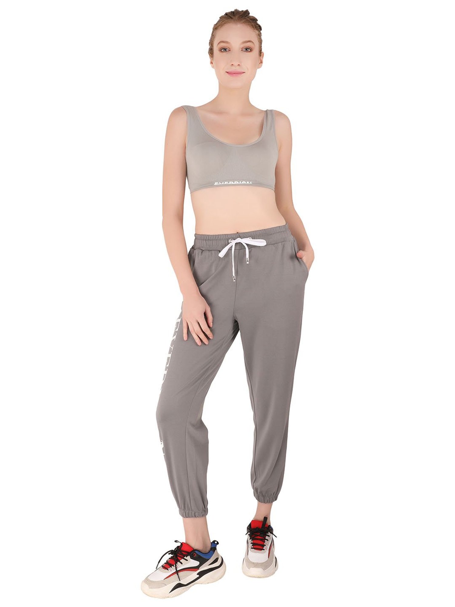 EVERDION Grey Non Wired Non Padded Sports Bra