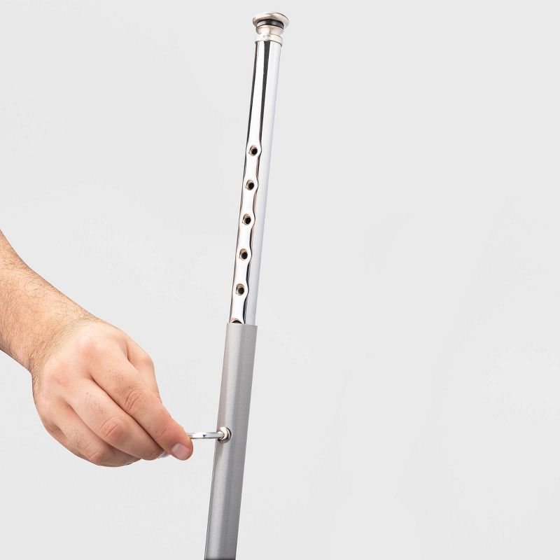 2pk Adjustable Heavy Duty Vinyl Steel Stool with Backrest Gray - Hampton Collection