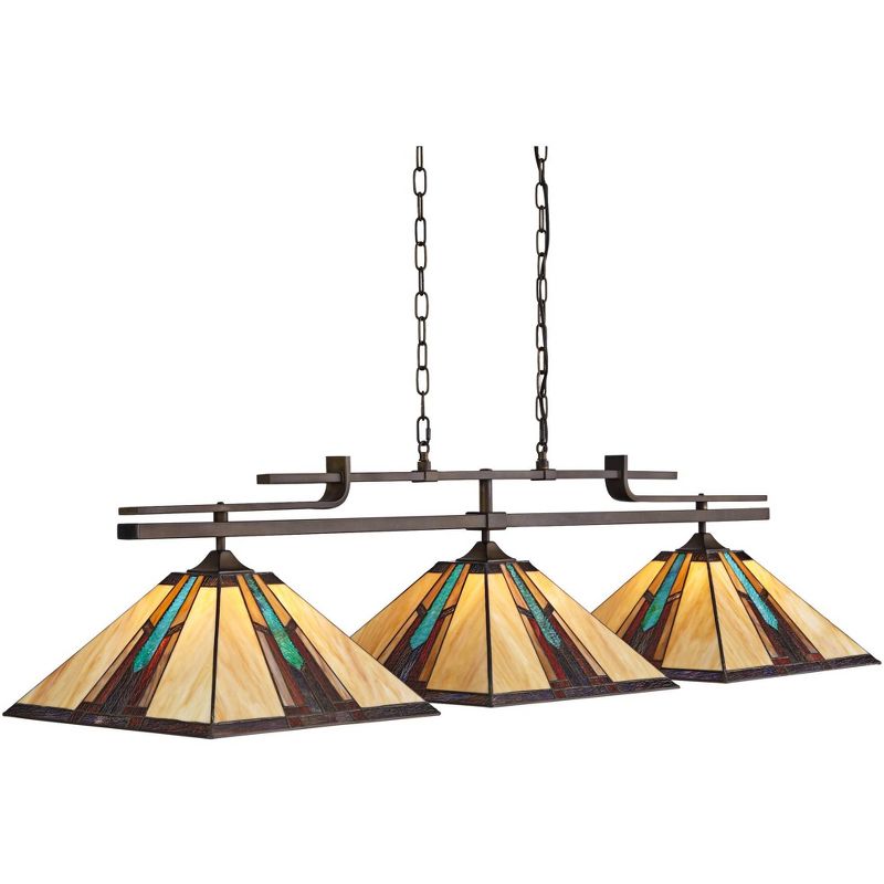 Robert Louis Tiffany Pirro 56" Wide Bronze Ranier Kitchen Island Light Pendant