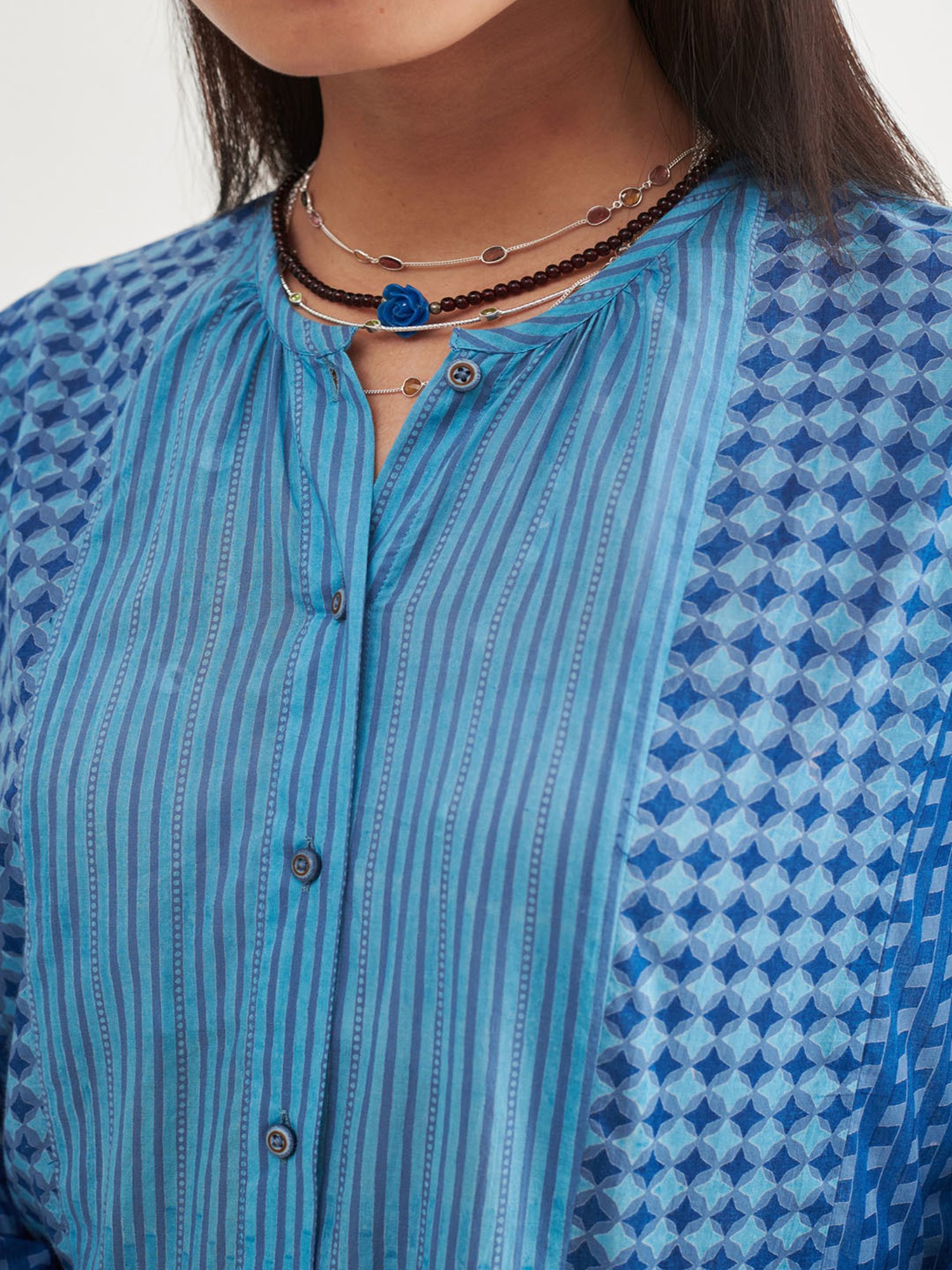 Prakriti Jaipur Indigo Checks Co-Ord Set