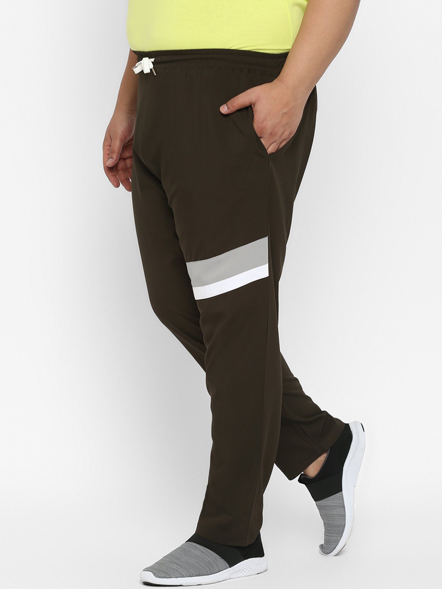 Yuuki Dark Olive Mid Rise Plus Size Track Pants