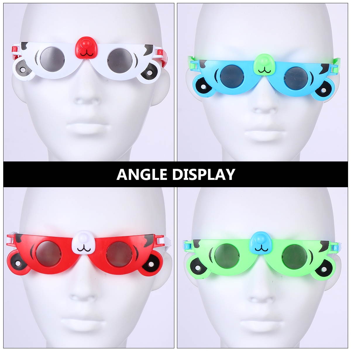 10Pcs Cartoon Kids Eyewear Animal Eyeglass Deformable Glass Toys (Mixed Color)
