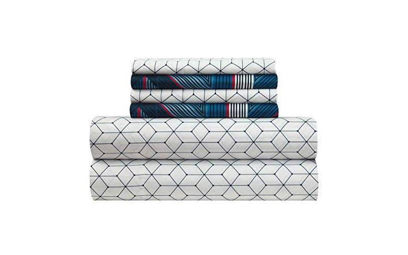 Twin XL Geo Hex Bed in a Bag Blue - Heritage Club