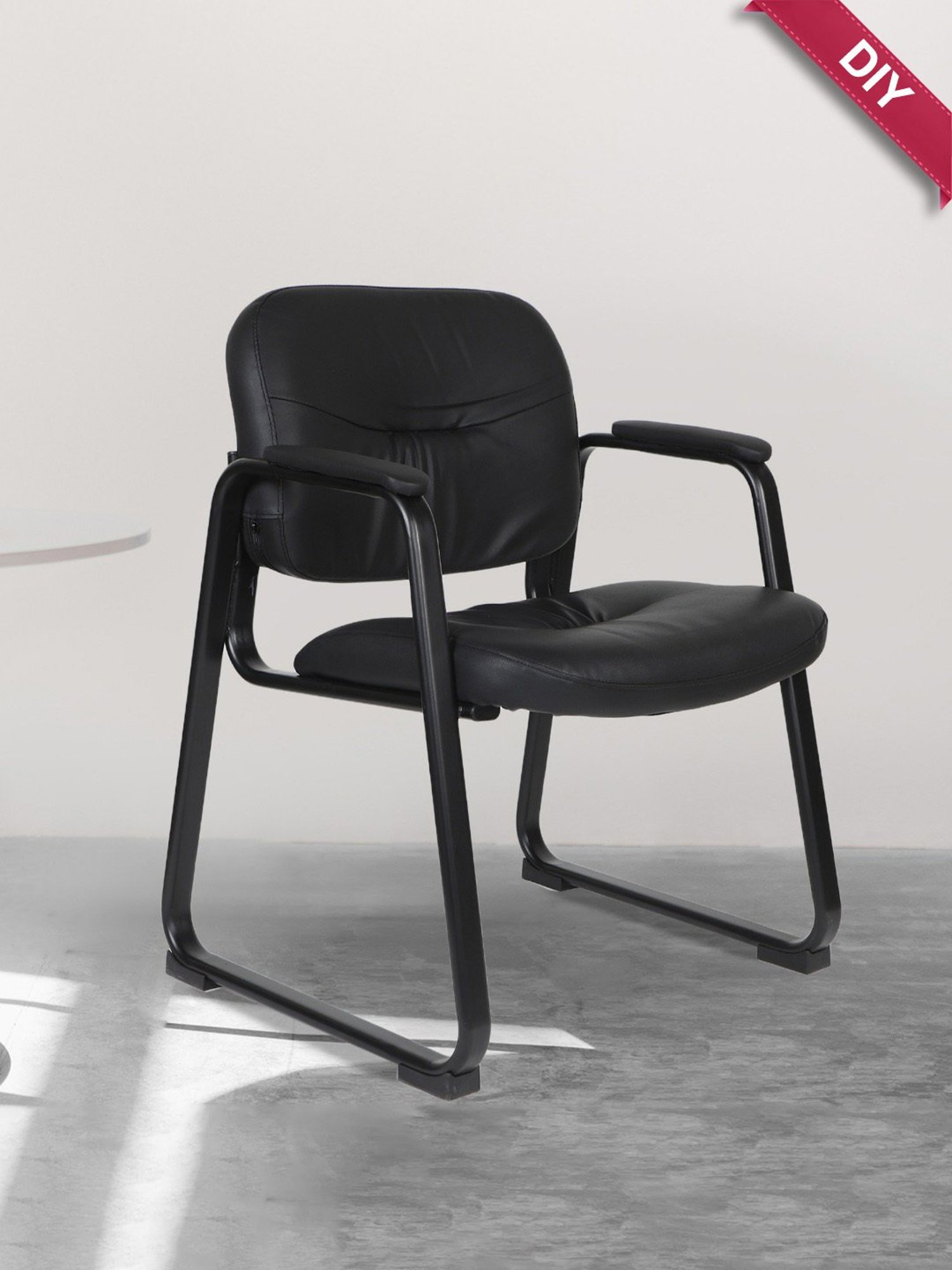 HNI India OFM Essentials Black Leather Executive Side Chair