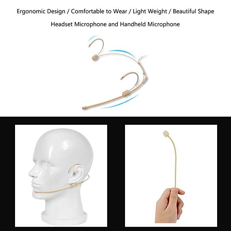 Microphone Headset, UHF Mic Headset and Handheld 2 in 1, 160 ft Range for Voice Amplifier, Stage Speakers, Teacher, Tour Guides, Fitness Instructor(Do Not Support Phone/Mac/Laptop)