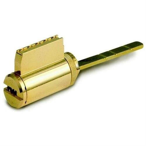 Mul-T-Lock KIKSH-05-006 Bright Brass US3 Key In Knob And Lever Replacement Cylinder With Tail Piece For Schlage / Arrow With High Security 006 Keyway