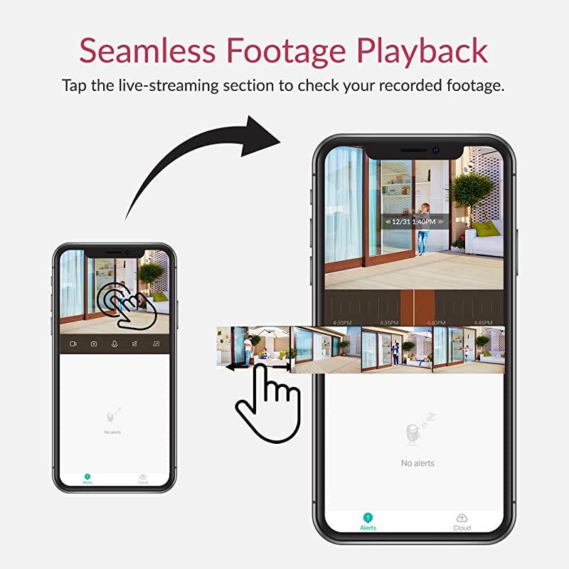 Security Camera Outdoor, 1080p Outside Surveillance Front Door IP Smart Cam with Waterproof, WiFi, Cloud, Night Vision, Motion Detection Sensor, Smartphone App, Works with Alexa