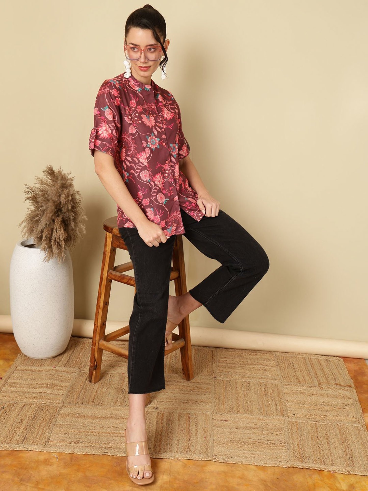 Jaipur Kurti Brown Printed Tunic