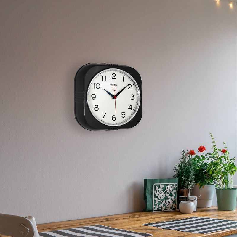 9.5" Retro Wall Clock Black - Westclox