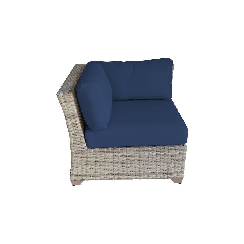 Nolin 7pc Sectional Weathered Brown Frame Sunbrella Spectrum Denim Fabric - La-Z-Boy